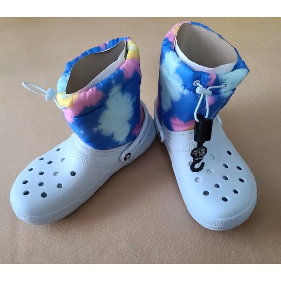 CROCS Classic Lined Neo Puff Tie Dye Winter Boot Unisex M8/W10 NEW 207328-4JQ - Picture 1 of 11